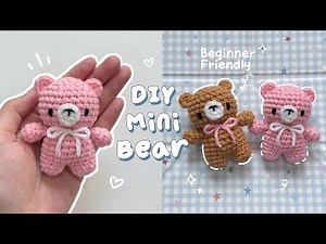♡ Crochet Cute Mini Bear Tutorial| Quick & Easy | Beginner Friendly Tutorial ʕ •ᴥ• ʔ