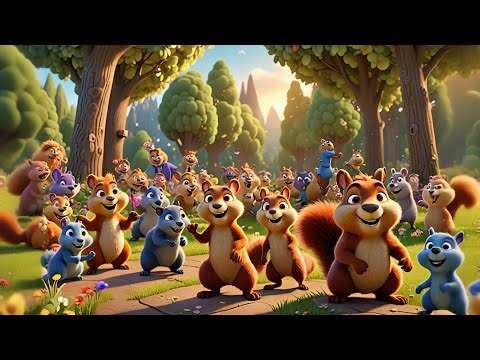 Seven Singing Squirrels Dance Around | Fun Song for Kids | Counting Rhyme with Music and Movement