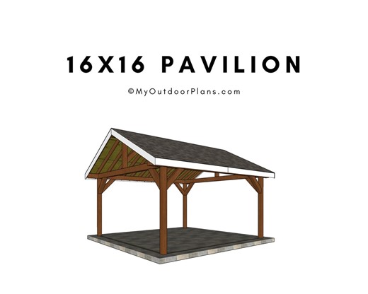 16x16 Gable Pavilion Plans - PDF Download - Etsy