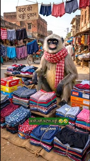 कभी भी नहीं फटेगी चड्डी🤣333#viralreels#funnyreelsvideo#trendingreelsvideo#monkey#clothmarket#animal