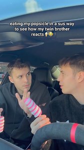 “that’s not your first time is it” BRO WHAT💀😭 #fyp #foryou #funny #popsicle #reaction #sus | Twin Prank