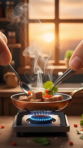 Relaxing Tiny Kitchen: Cooking Real Food in Miniature #miniature #scalemodel #asmr