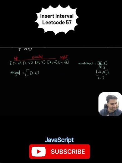 Insert Interval LeetCode 57 #javascript #codeprep #arrayelements #coding #datastructure