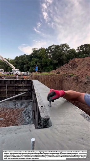 Concrete Anchor Bolt Installation Before Curing | Foundation Construction Technique.