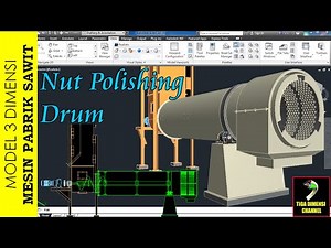 model 3d nut polishing drum mesin pabrik sawit