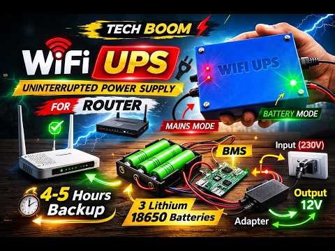 DIY WiFi UPS 🔋 No Power Cut Internet | 4-5Hr Backup #wifiups #diy #techboom