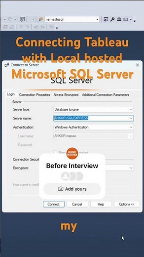 Connecting #Tableau Desktop with locally hosted #microsoft #sql server