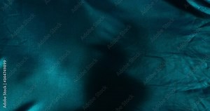 4k Green Seamless Wave blue satin fabric Background \ Silk cloth fluttering in the wind of waving cloth \ In-Camera Practical effect