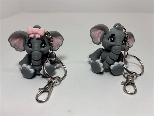 Boy or Girl Elephant Key Chain - Etsy