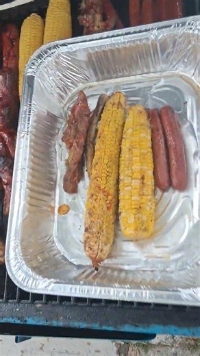 BBQ POPUP CHICKEN RIB HAMBURGER SAUSAGE FRANK RICE BACON HOMEMADE BBQ SAUCE OTD COOKING IN THE HOOD