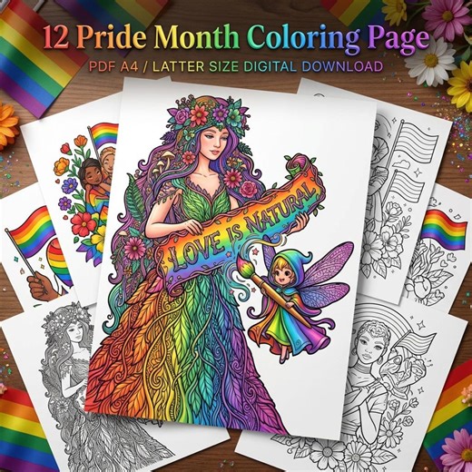 Adult Coloring Pages Fairy Fantasy Art Printable PDF Woodland Spirits Love Theme Grayscale Coloring Book Instant Digital Download - Etsy