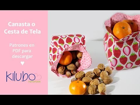 Canasta / cesta de tela con patrones gratis en dos tamaños !