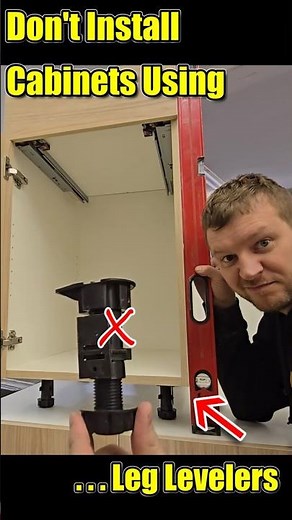 Best Trick to Install Lower Kitchen Cabinets On Uneven Floors -No Legs