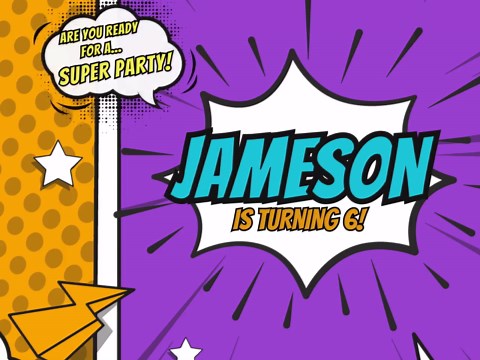 Comic Book Super Hero Birthday Party Invitation and Poster Template Bundle - Editable Digital Download - Etsy