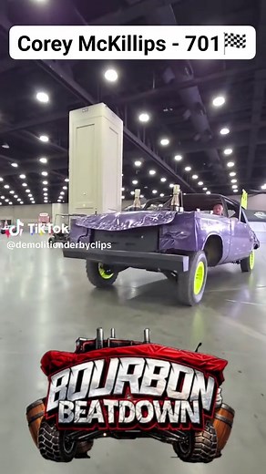 You always know you're in for a show when this guy shows up! Corey McKillips Twisted Metal Motorsports Throwdown Tv Australian Demolition Derby Association Go-Derby.com #demolitionderbyclips #motorsport #demolitionderby #bourbonbeatdown #derby