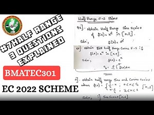 #8 Fourier Series Half Range Concept & 3 Questions Explaned 3rd sem ECE || 2022 Scheme VTU