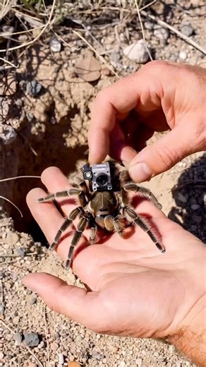 Camera on Tarantula Entering Its Underground Nest #tarantula #AI #trending #shorts