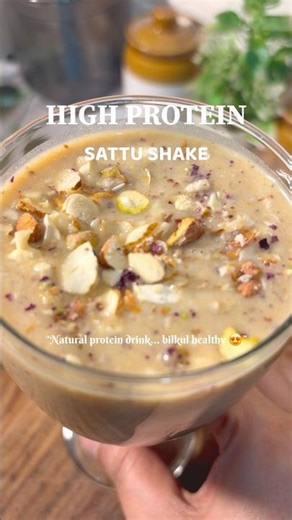 High Protein Sattu Shake 💪 | Natural Protein Drink | No Protein Powder #shorts #sattudrink #protein