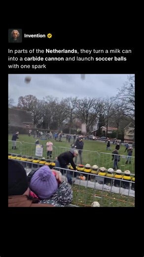 Out in rural parts of the Netherlands, people still take part in a tradition that sounds like a cannon going off in the distance. It’s called Carbid schieten, and it turns a simple metal milk can into a powerful blast device using nothing but chemistry and a spark. The process starts with calcium carbide dropped into the can, then a small amount of water is added. That reaction produces acetylene gas, which rapidly builds pressure inside the sealed container. Once it reaches the right point, ign