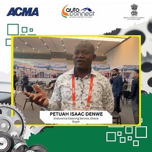 Kudos to Petuah Isaac Denwe from Endurance Cleaning Service, Ghana, a buyer at #iAutoConnect2023, for praising the Auto Components Expo's exceptional experience. He highlights the event's positive impact on networking and collaboration, emphasizing its role in forging valuable connections within the auto components industry. Vinnie Mehta UNO MINDA JK Fenner India Limited Subros Limited The NEXT Design Cost It Right Varroc Group Sona Comstar ANAND Group India Department of Commerce, GoI SIAM Indi