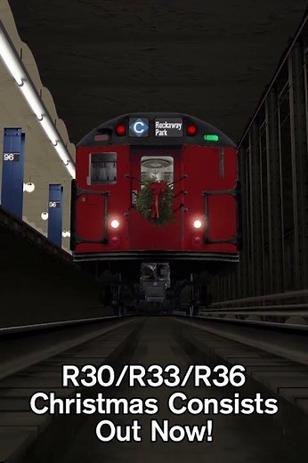 OpenBVE Shorts: R30/R33/R36 Christmas Consists Out Now! 🚇🗽 #shorts #fyp #nycsubway