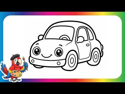How to Draw Cute Car (+FREE Tracing Worksheet File)