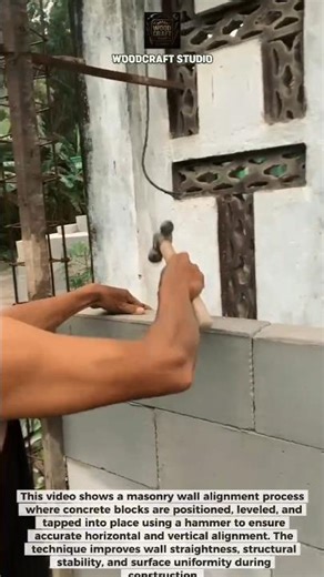 Perfect Concrete Block Wall Leveling with Hammer #Construction #Masonry #Building
