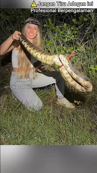 Cottonmouth Snake Caught by Snake Handler! Venomous But Defensive #snakefacts #cottonmouth #shorts