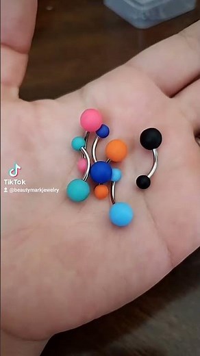 Colorful belly button rings: a fun and playful body jewelry collection#bellybuttonring