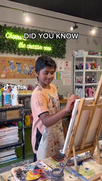 Painting a lighthouse overlooking a breathtaking sunset 🌅 #kidsart #acrylicpainting #paintingprocess #diy #artistsoftiktok