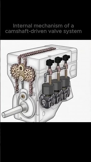 Internal mechanism of a camshaft driven valve system #automobile #mechanicalengineering
