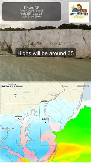 ❄️ Light Snow Alert! Will It Stick - Dover 12/05/25 #weather #forecast #daily #snow