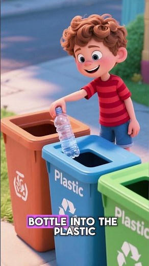 Oliver Sorts the Recycling ♻️😊 | Eco-Friendly 1-Minute 3D Kids Story | Izzaine Animation Studios
