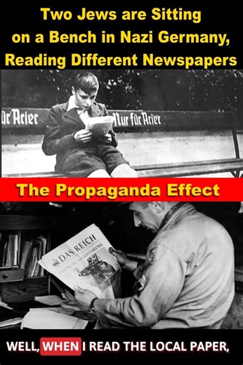 Two Jews are Sitting on a Bench in Nazi Germany, Reading Different Newspapers - Jewish Humor