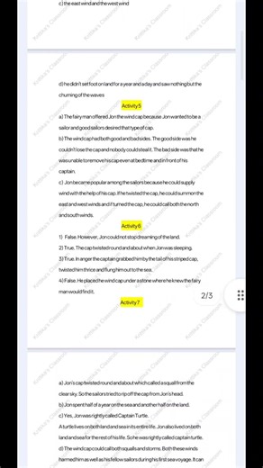 class 8 english blossoms lesson 1 the wind cap activity solution | wbbse class 8 english blossoms