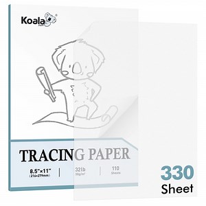 Koala Tracing Paper 8.5x11 inch 330 Sheets for Drawing, Sewing, Crafts, Translucent Vellum Paper, 50gsm 32lb