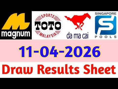 11-04-2026 Today 4D Results Magnum Toto Kuda/Damacai | 4d Result Today | Today 4d Result Live