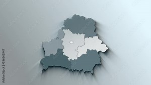 Modern White Map of Belarus with Regions Stock Video