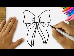 How to Draw a Ribbon? VERY EASY Ribbon Drawing - Easy Step-by-Step Drawings
