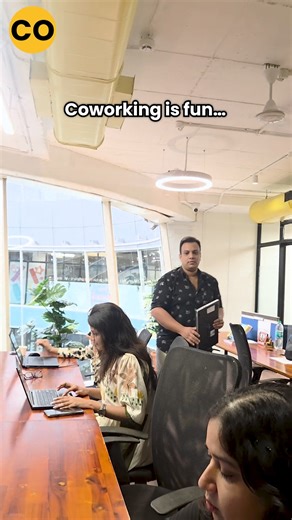 Community Coworks on Instagram: "Coworking is fun… until your manager walks in with a laptop and deadlines 😅💻 . . . . . #CoworkingLife #OfficeHumor #CommunityCoworks #WorkplaceVibes #StartupLife #WorkModeOn"