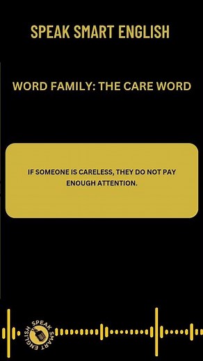 English Vocabulary for Beginners: CARE Word Family Explained. #wordfamily