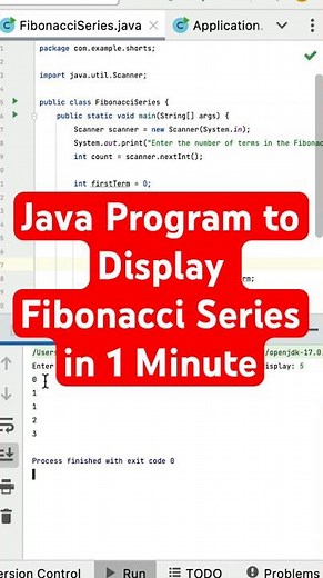 Java Program to Display Fibonacci Series #java