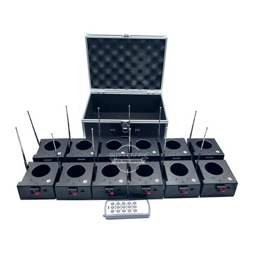 12 Channels Cold Pyro Fire Machine Stage Indoor Outdoor Cold Flame 9V Battery Remote Control Fireworks Firing System for Wedding
