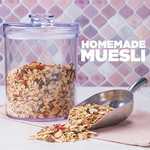 Muesli is a mixture of raw oats, dried fruits, nuts, and seeds that could be used for many delicious dishes. Get the recipe: https://tasty.co/recipe/homemade-muesli | Goodful