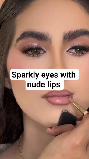 Sparkly Eyes ✨ Nude Lips 🤍 | Easy Glam Makeup Tutorial