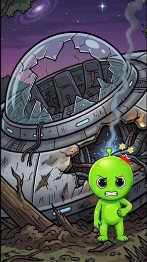 Alien Crash Lands on Earth… Then This Happens 👽💥 #animation #cartoon #funny #comedy