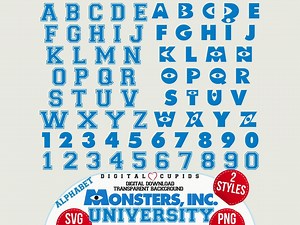 Monsters University Font Collection: Alphabet & Numbers (SVG, PNG) - Etsy