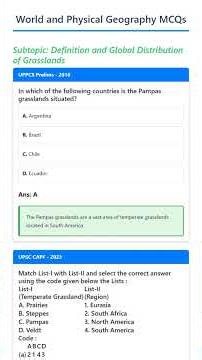Definition and Global Distribution of Grasslands