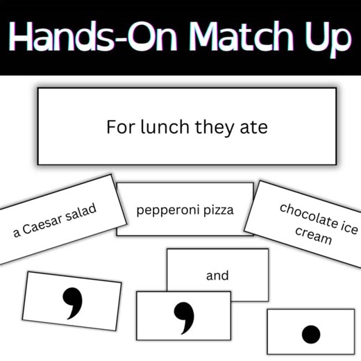 Commas in a Series Hands-On Comma Rules Punctuation Scoot Grammar Activity