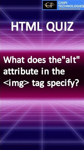 What Does the alt Attribute Do in HTML img Tag | HTML Quiz Interview Question | ChiPi Technologies